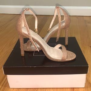 David’s bridal gold sparkly heels